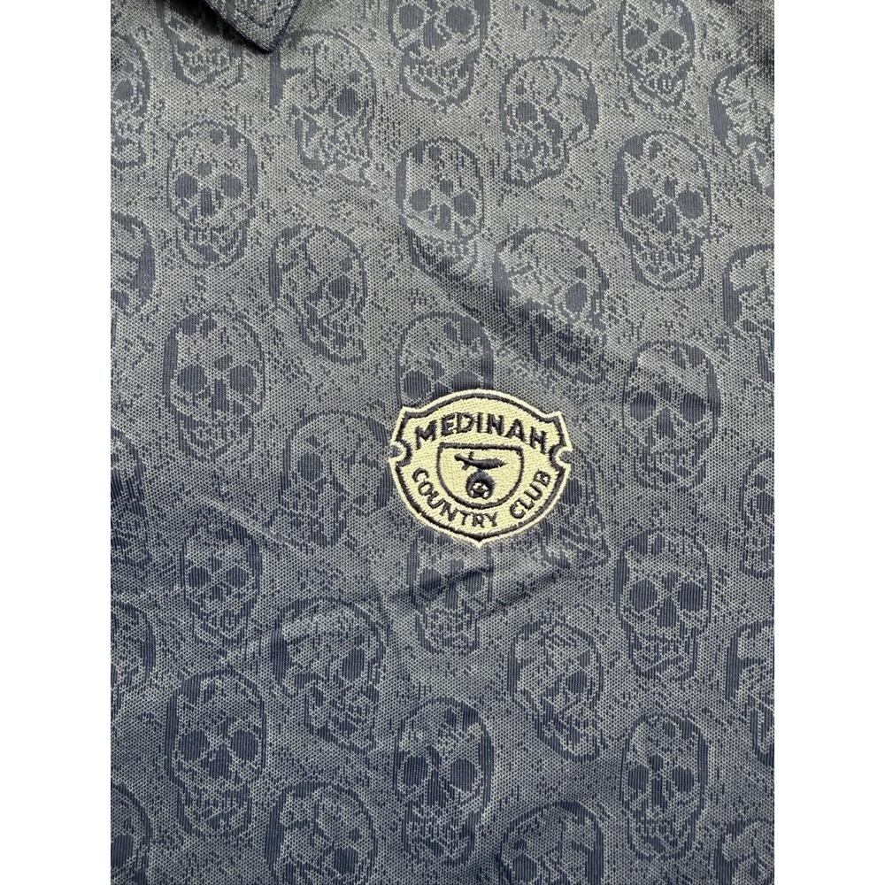 PETER MILLAR Polo Shirt Skull Mens M Blue Golf Performance Country Club - Picture 3 of 8